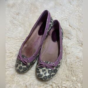 Sperry Purple Cheetah Flats size 8